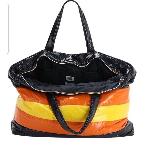 New JUMBO K-WAY X R&D PELAGIE NYLON MAXI TOTE BAG Puffy Shiny Retail $478!! - Picture 4 of 12